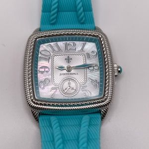 Judith Ripka silicone band dual time watch